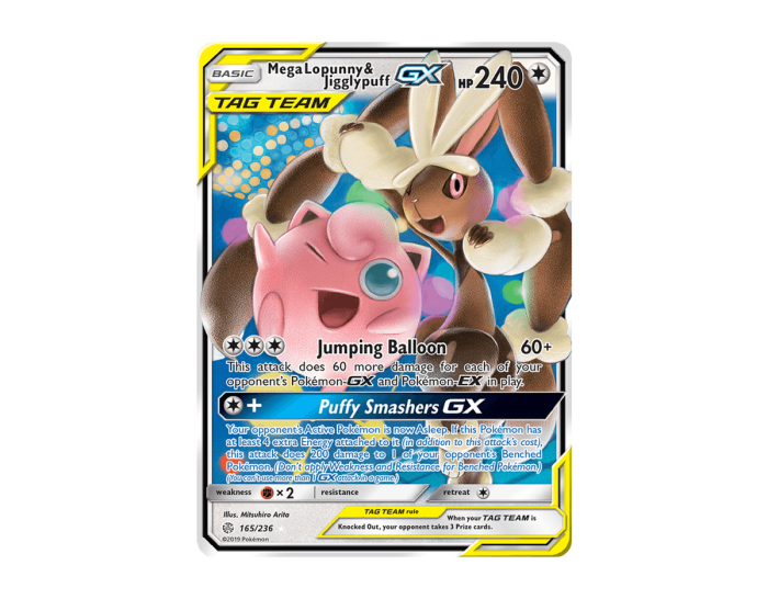 Pokémon Mega Lopunny & Jigglypuff GX CE 165/236 (Cosmic Eclipse)