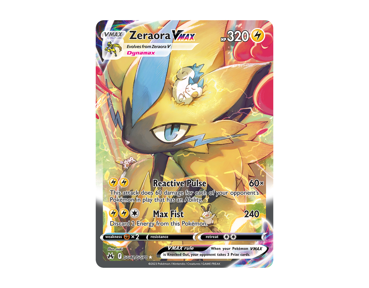 Pokémon Zeraora VMAX CZGG GG42/70 (Crown Zenith Galarian Gallery)